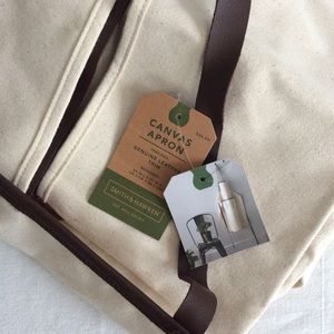 Canvas Apron + Genuine Leather Trim